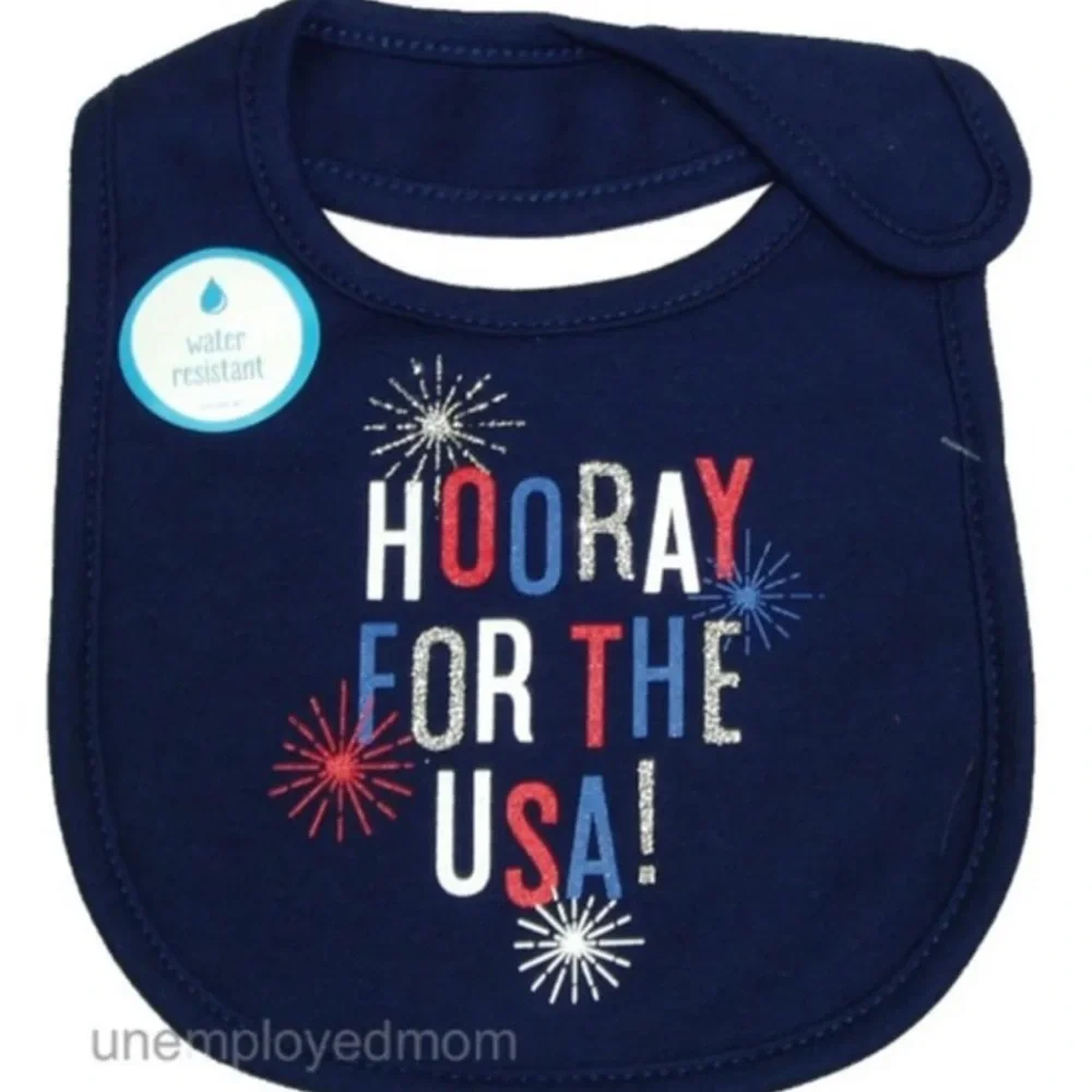 USA Baby Bib Girls Boys 4th July Patriotic Holiday Memorial Day